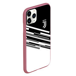 Чехол iPhone 11 Pro матовый FC Juventus: B&W Line, цвет: 3D-малиновый — фото 2