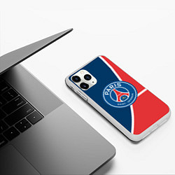 Чехол iPhone 11 Pro матовый FC PSG: France, цвет: 3D-белый — фото 2