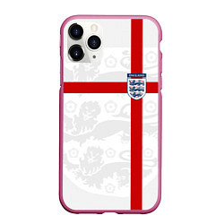 Чехол iPhone 11 Pro матовый Сборная Англии, цвет: 3D-малиновый