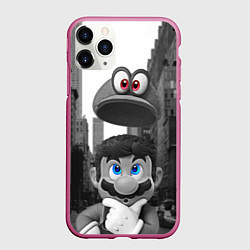 Чехол iPhone 11 Pro матовый Super Mario: Citizen Odyssey, цвет: 3D-малиновый