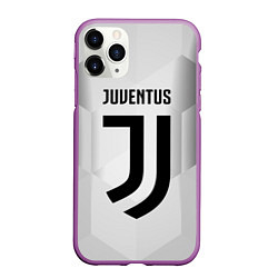 Чехол iPhone 11 Pro матовый FC Juventus: Silver Original, цвет: 3D-фиолетовый