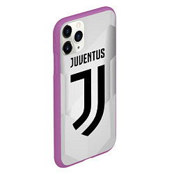 Чехол iPhone 11 Pro матовый FC Juventus: Silver Original, цвет: 3D-фиолетовый — фото 2