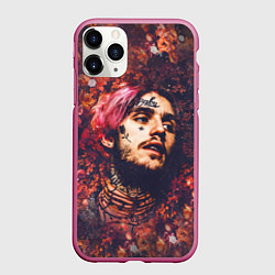 Чехол iPhone 11 Pro матовый Lil Peep: Cry baby, цвет: 3D-малиновый