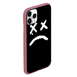 Чехол iPhone 11 Pro матовый Lil Peep: RIP Smile, цвет: 3D-малиновый — фото 2