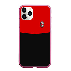 Чехол iPhone 11 Pro матовый АC Milan: R&B Sport, цвет: 3D-малиновый