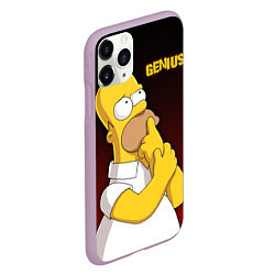 Чехол iPhone 11 Pro матовый Homer Genius, цвет: 3D-сиреневый — фото 2