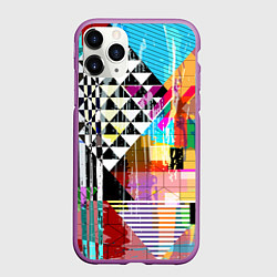 Чехол iPhone 11 Pro матовый RGB Geometry, цвет: 3D-фиолетовый