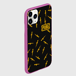 Чехол iPhone 11 Pro матовый PUBG: Black Weapon, цвет: 3D-фиолетовый — фото 2
