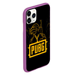 Чехол iPhone 11 Pro матовый PUBG: Black Soldier, цвет: 3D-фиолетовый — фото 2