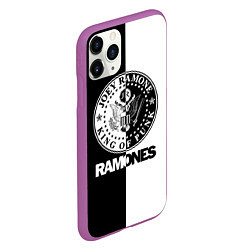 Чехол iPhone 11 Pro матовый Ramones B&W, цвет: 3D-фиолетовый — фото 2