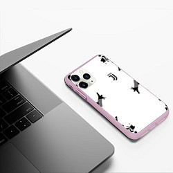 Чехол iPhone 11 Pro матовый FC Juventus: White Original, цвет: 3D-розовый — фото 2