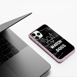 Чехол iPhone 11 Pro матовый Watch Dogs: Hacker, цвет: 3D-розовый — фото 2