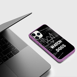 Чехол iPhone 11 Pro матовый Watch Dogs: Hacker, цвет: 3D-фиолетовый — фото 2