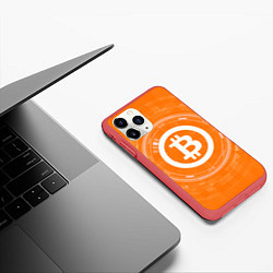 Чехол iPhone 11 Pro матовый Bitcoin Tech, цвет: 3D-красный — фото 2