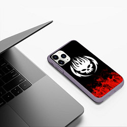 Чехол iPhone 11 Pro матовый The Offspring: Red Flame, цвет: 3D-серый — фото 2
