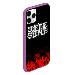 Чехол iPhone 11 Pro матовый Suicide Silence: Red Flame, цвет: 3D-фиолетовый — фото 2