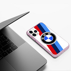 Чехол iPhone 11 Pro матовый BMW M: White Sport, цвет: 3D-розовый — фото 2