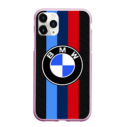 Чехол iPhone 11 Pro матовый BMW SPORT, цвет: 3D-розовый