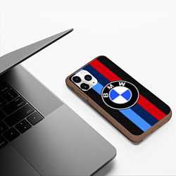 Чехол iPhone 11 Pro матовый BMW SPORT, цвет: 3D-коричневый — фото 2