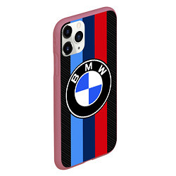 Чехол iPhone 11 Pro матовый BMW SPORT, цвет: 3D-малиновый — фото 2