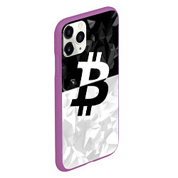 Чехол iPhone 11 Pro матовый Bitcoin: Poly Style, цвет: 3D-фиолетовый — фото 2