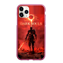 Чехол iPhone 11 Pro матовый Dark Souls: Red Sunrise, цвет: 3D-малиновый