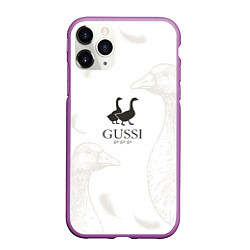 Чехол iPhone 11 Pro матовый GUSSI Ga-Ga-Ga, цвет: 3D-фиолетовый