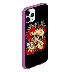 Чехол iPhone 11 Pro матовый Metallica Skull, цвет: 3D-фиолетовый — фото 2