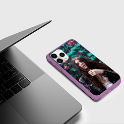 Чехол iPhone 11 Pro матовый Dua Lipa: Floral, цвет: 3D-фиолетовый — фото 2