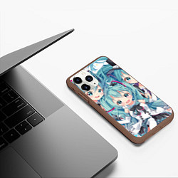 Чехол iPhone 11 Pro матовый Hatsune Miku, цвет: 3D-коричневый — фото 2