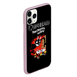 Чехол iPhone 11 Pro матовый Cuphead: Hell Devil, цвет: 3D-розовый — фото 2