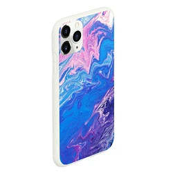 Чехол iPhone 11 Pro матовый Tie-Dye Blue & Violet, цвет: 3D-белый — фото 2