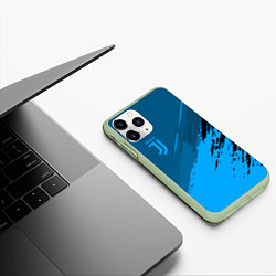 Чехол iPhone 11 Pro матовый FC Juventus: Blue Original, цвет: 3D-салатовый — фото 2