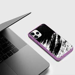 Чехол iPhone 11 Pro матовый Белый и черный, цвет: 3D-фиолетовый — фото 2