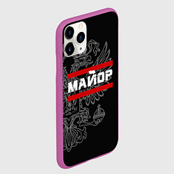 Чехол iPhone 11 Pro матовый Майор: герб РФ, цвет: 3D-фиолетовый — фото 2