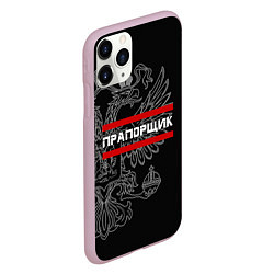 Чехол iPhone 11 Pro матовый Прапорщик: герб РФ, цвет: 3D-розовый — фото 2