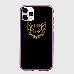 Чехол iPhone 11 Pro матовый Khabib: Gold Eagle, цвет: 3D-фиолетовый