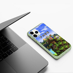 Чехол iPhone 11 Pro матовый Майнкрафт: Глеб, цвет: 3D-салатовый — фото 2