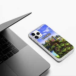 Чехол iPhone 11 Pro матовый Майнкрафт: Слава, цвет: 3D-белый — фото 2