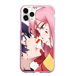 Чехол iPhone 11 Pro матовый Darling in the FranXX, цвет: 3D-розовый