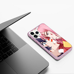 Чехол iPhone 11 Pro матовый Darling in the FranXX, цвет: 3D-розовый — фото 2