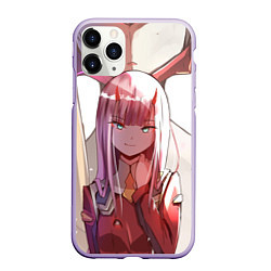 Чехол iPhone 11 Pro матовый Darling in the FranXX, цвет: 3D-светло-сиреневый