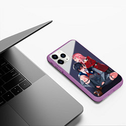 Чехол iPhone 11 Pro матовый Darling in the FranXX, цвет: 3D-фиолетовый — фото 2