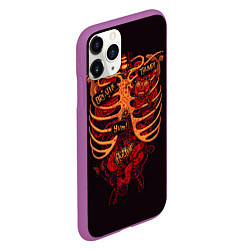 Чехол iPhone 11 Pro матовый Человеческий скелет, цвет: 3D-фиолетовый — фото 2
