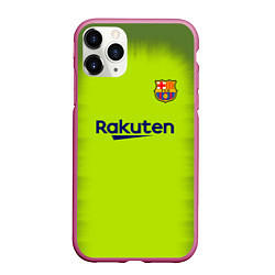 Чехол iPhone 11 Pro матовый FC Barcelona: Home 18/19, цвет: 3D-малиновый