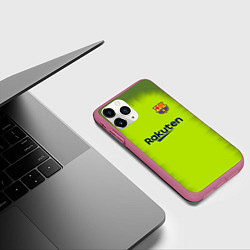 Чехол iPhone 11 Pro матовый FC Barcelona: Home 18/19, цвет: 3D-малиновый — фото 2