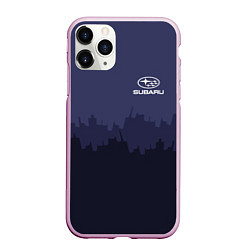 Чехол iPhone 11 Pro матовый Subaru: Night City, цвет: 3D-розовый