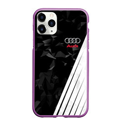 Чехол iPhone 11 Pro матовый Audi: Black Poly, цвет: 3D-фиолетовый