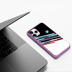 Чехол iPhone 11 Pro матовый BMW BRAND COLOR БМВ, цвет: 3D-фиолетовый — фото 2