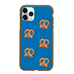 Чехол iPhone 11 Pro матовый Любитель крендельков, цвет: 3D-коричневый
